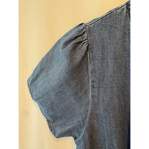 Abercrombie & Fitch Women’s S Denim Romper Shorts Cotton Lyocell Blend Preppy - Picture 10 of 10